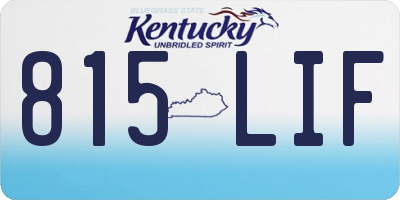 KY license plate 815LIF