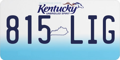 KY license plate 815LIG
