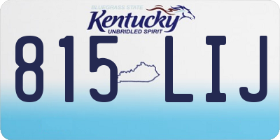 KY license plate 815LIJ