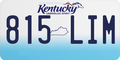 KY license plate 815LIM
