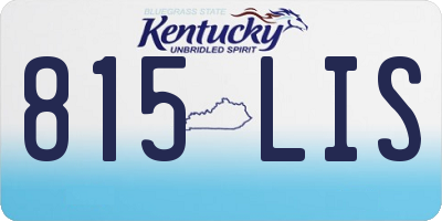 KY license plate 815LIS
