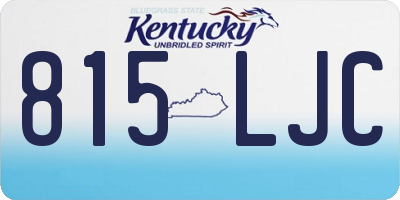 KY license plate 815LJC