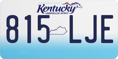 KY license plate 815LJE