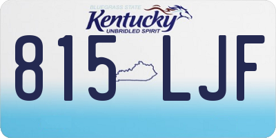KY license plate 815LJF