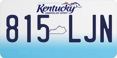 KY license plate 815LJN
