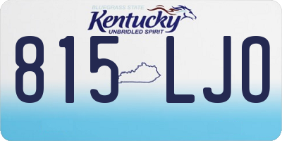 KY license plate 815LJO