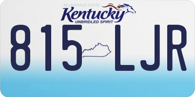 KY license plate 815LJR