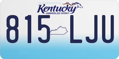 KY license plate 815LJU