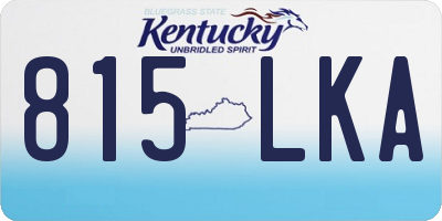 KY license plate 815LKA