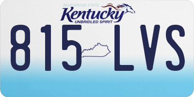 KY license plate 815LVS