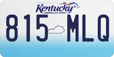 KY license plate 815MLQ