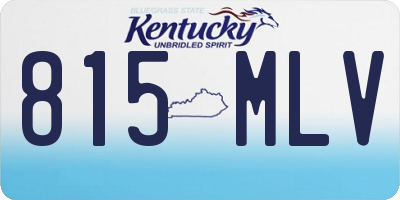 KY license plate 815MLV