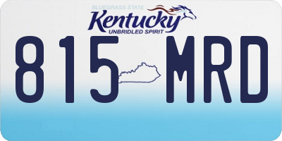 KY license plate 815MRD