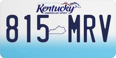KY license plate 815MRV