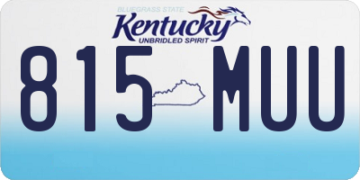 KY license plate 815MUU