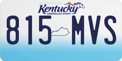 KY license plate 815MVS