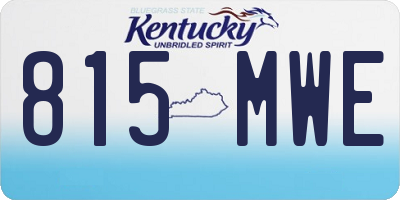 KY license plate 815MWE