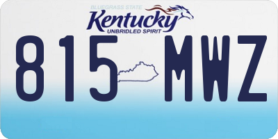 KY license plate 815MWZ
