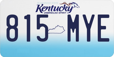 KY license plate 815MYE