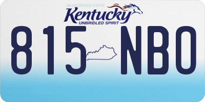 KY license plate 815NBO