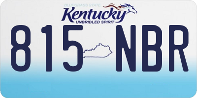 KY license plate 815NBR