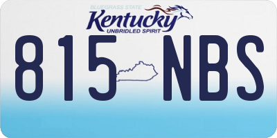 KY license plate 815NBS