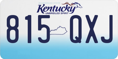KY license plate 815QXJ