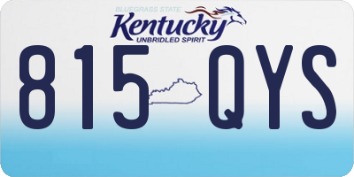 KY license plate 815QYS