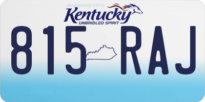 KY license plate 815RAJ
