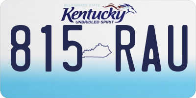 KY license plate 815RAU