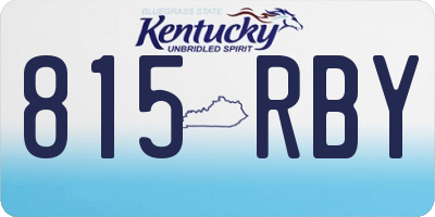 KY license plate 815RBY
