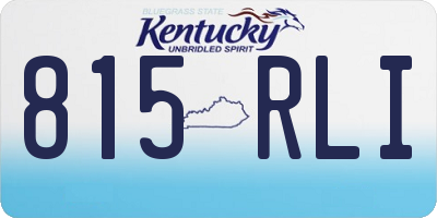 KY license plate 815RLI