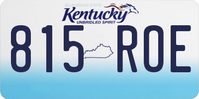 KY license plate 815ROE