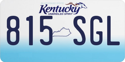 KY license plate 815SGL