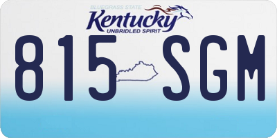 KY license plate 815SGM