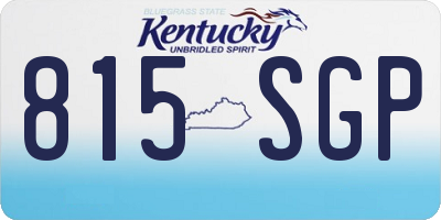 KY license plate 815SGP