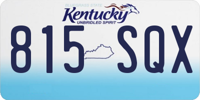 KY license plate 815SQX