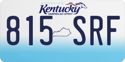 KY license plate 815SRF