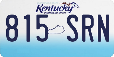 KY license plate 815SRN
