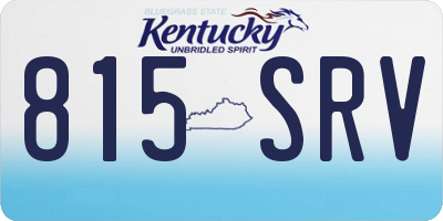 KY license plate 815SRV