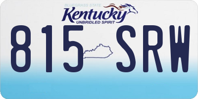 KY license plate 815SRW