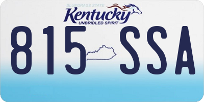 KY license plate 815SSA