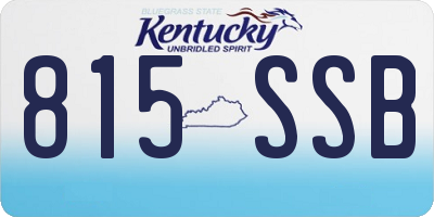 KY license plate 815SSB