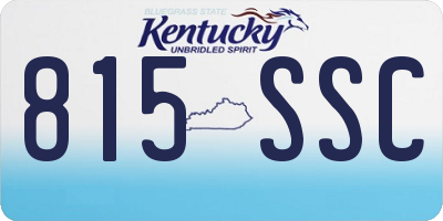 KY license plate 815SSC
