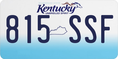 KY license plate 815SSF