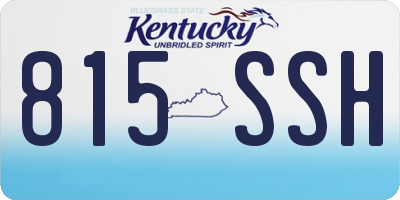 KY license plate 815SSH