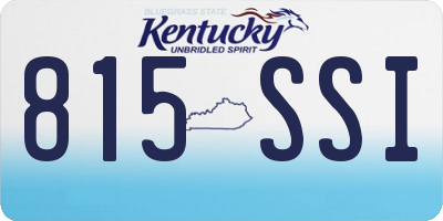 KY license plate 815SSI