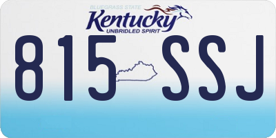 KY license plate 815SSJ