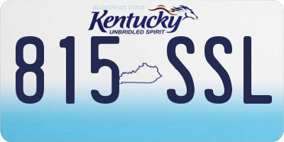 KY license plate 815SSL