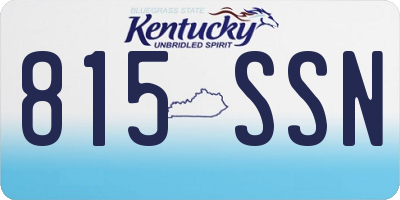 KY license plate 815SSN